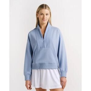 Travis Mathew Women’s Large Heather Blue Bristol Half Zip Pullover